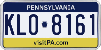 PA license plate KLO8161