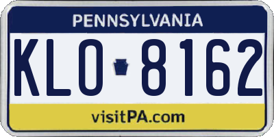 PA license plate KLO8162