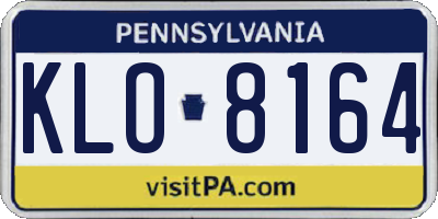 PA license plate KLO8164