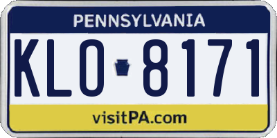 PA license plate KLO8171