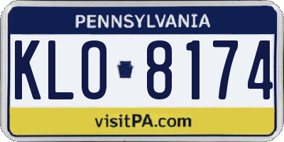 PA license plate KLO8174