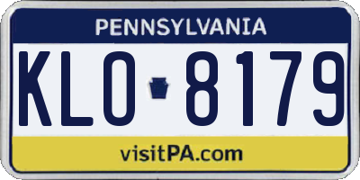 PA license plate KLO8179