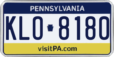 PA license plate KLO8180