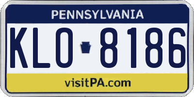 PA license plate KLO8186