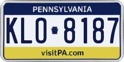 PA license plate KLO8187