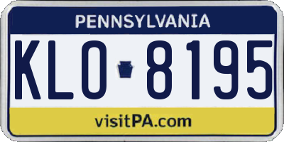 PA license plate KLO8195