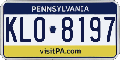 PA license plate KLO8197