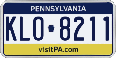 PA license plate KLO8211