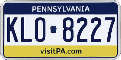PA license plate KLO8227