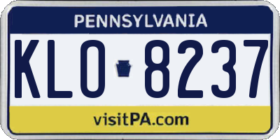 PA license plate KLO8237