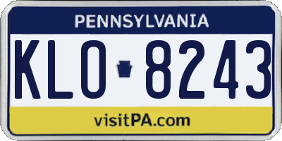 PA license plate KLO8243