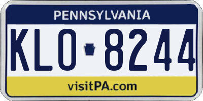 PA license plate KLO8244