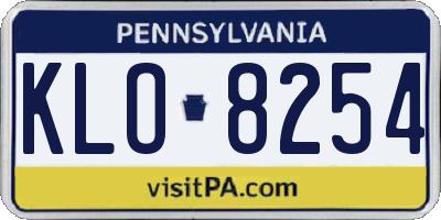 PA license plate KLO8254