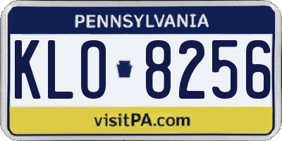 PA license plate KLO8256