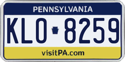 PA license plate KLO8259