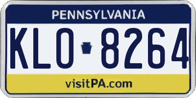 PA license plate KLO8264