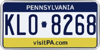 PA license plate KLO8268