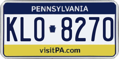 PA license plate KLO8270
