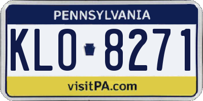 PA license plate KLO8271