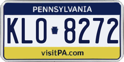 PA license plate KLO8272