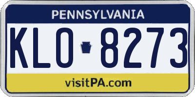 PA license plate KLO8273
