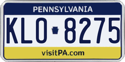 PA license plate KLO8275