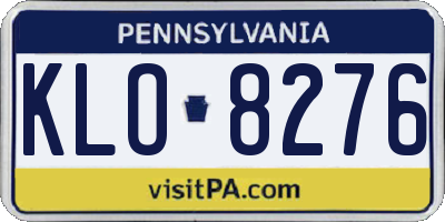 PA license plate KLO8276