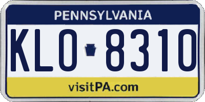 PA license plate KLO8310