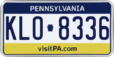 PA license plate KLO8336