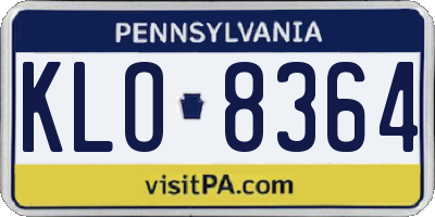 PA license plate KLO8364