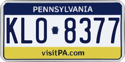 PA license plate KLO8377