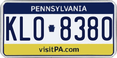 PA license plate KLO8380