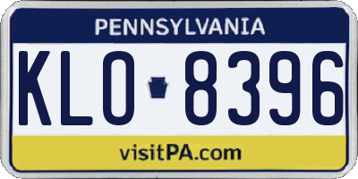 PA license plate KLO8396