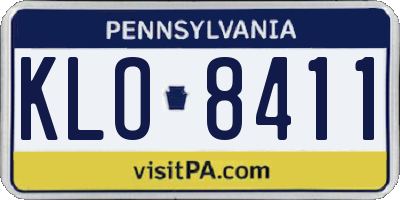 PA license plate KLO8411