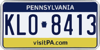 PA license plate KLO8413