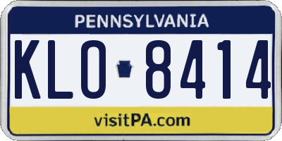 PA license plate KLO8414