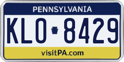 PA license plate KLO8429