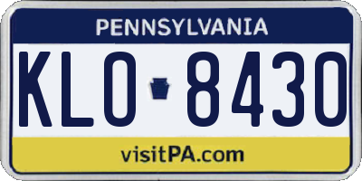 PA license plate KLO8430