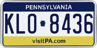 PA license plate KLO8436