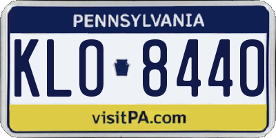 PA license plate KLO8440