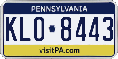 PA license plate KLO8443
