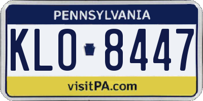 PA license plate KLO8447