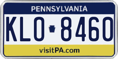PA license plate KLO8460
