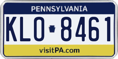 PA license plate KLO8461