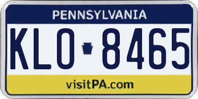 PA license plate KLO8465