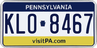 PA license plate KLO8467