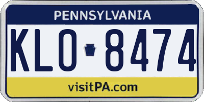 PA license plate KLO8474
