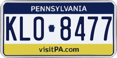 PA license plate KLO8477