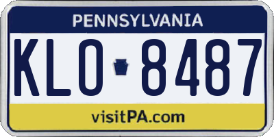 PA license plate KLO8487