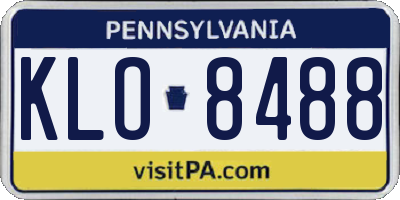PA license plate KLO8488
